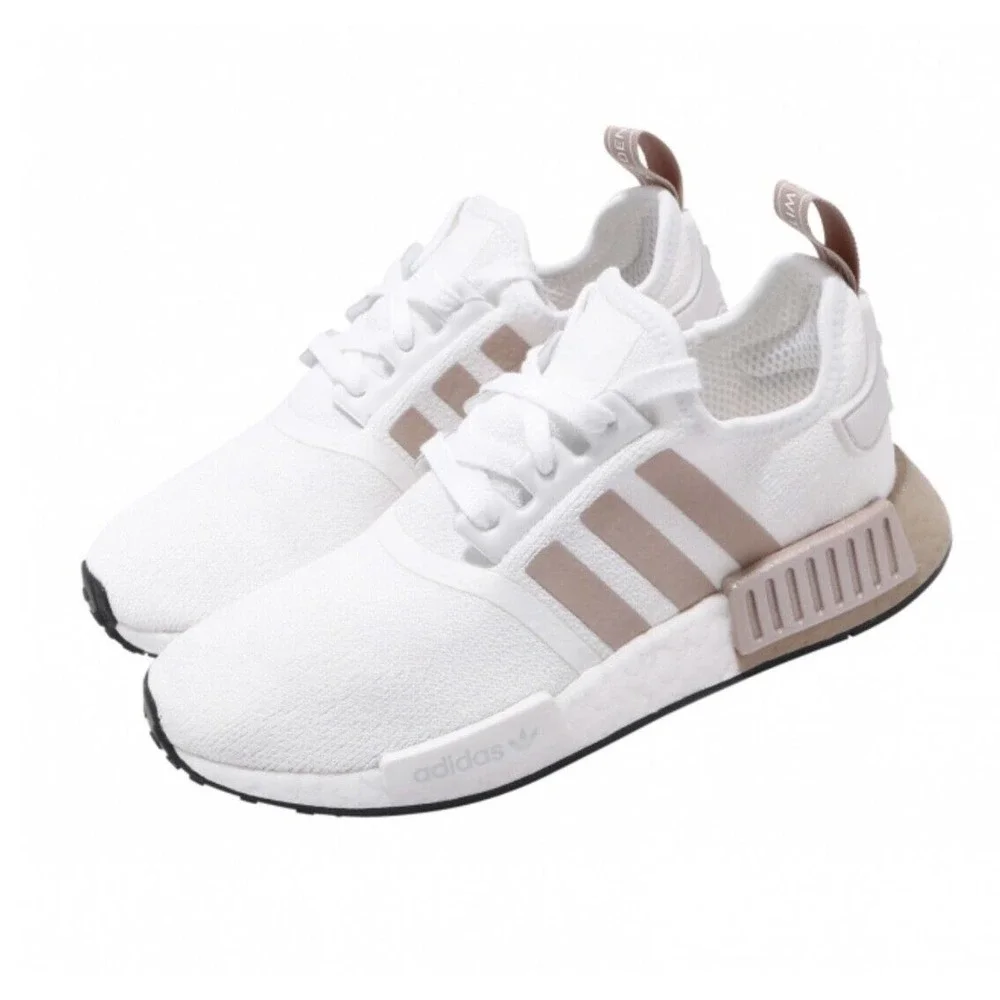 Adidas NMD R1 Boost Women Casual Running Shoe White Athletic Sneaker Trainer - Picture 9 of 11